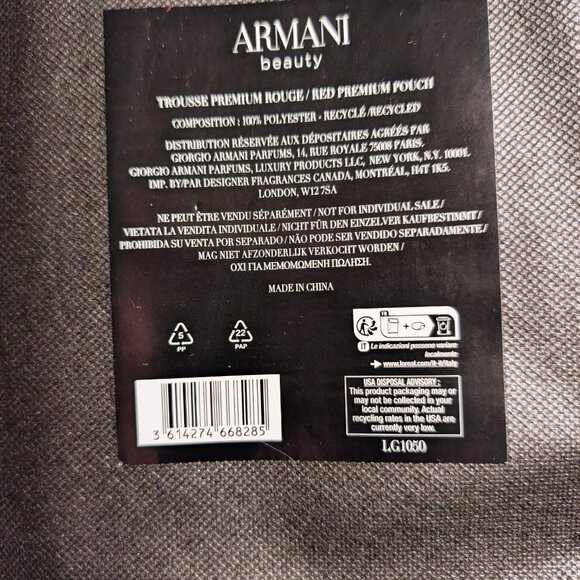 🎄 Giorgio Armani Beauty Red Cosmetic Pouch Bag – NEW in Duster 🎁 - Picture 6 of 7